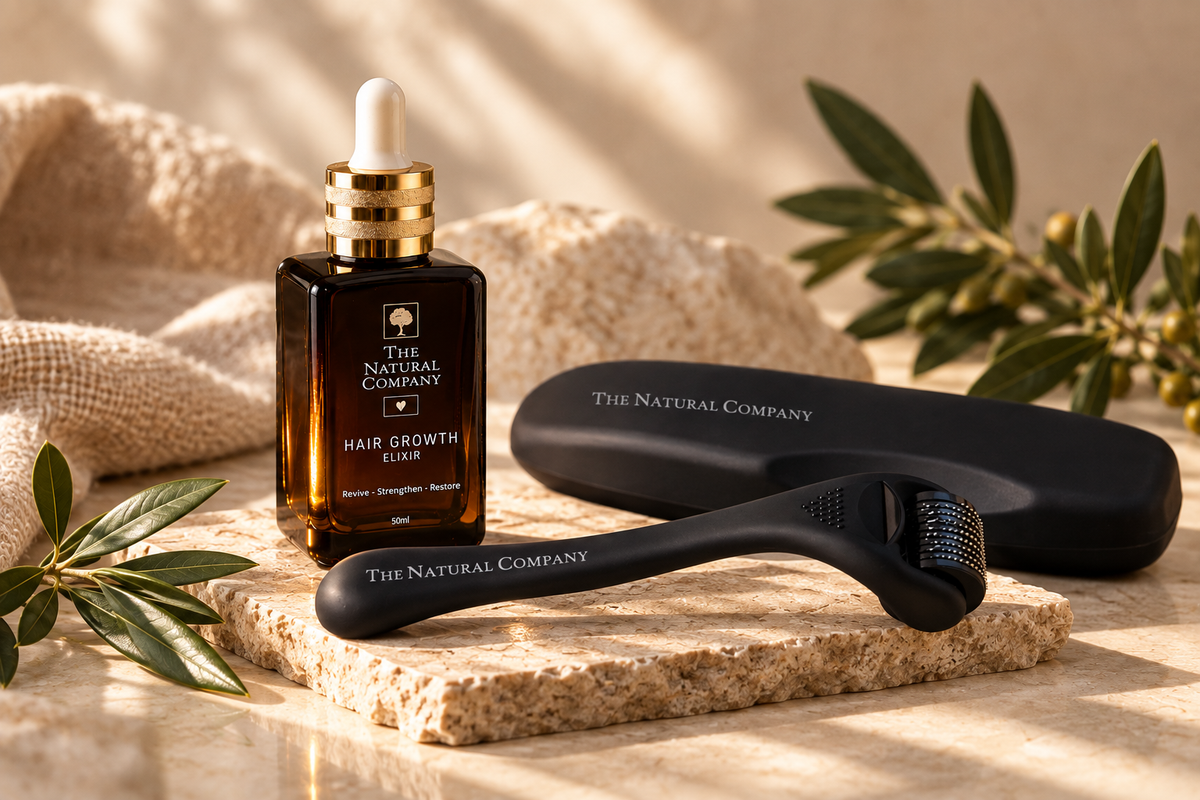 Hair Growth Duo with Hair Growth Elixir and titanium derma roller