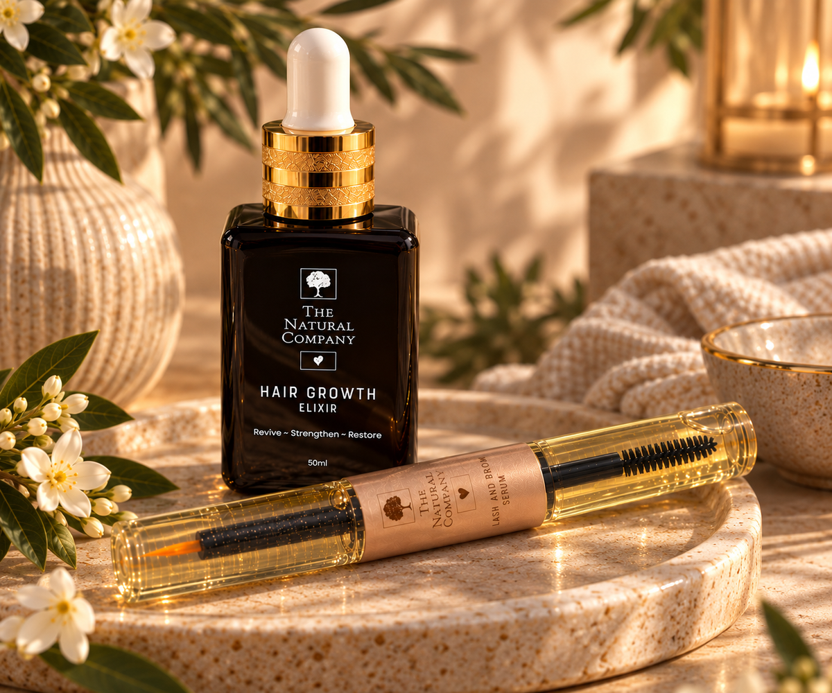 Natural Beauty Duo with Hair Growth Elixir and Lash & Brow Serum